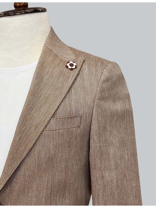 SUIT SARTORIA AÇIK KAHVERENGİ KETEN CEKET 4337