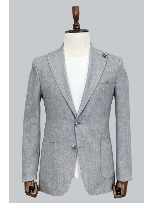 SUIT SARTORIA AÇIK GRİ KETEN CEKET 4337