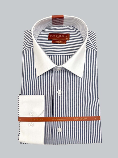 SUIT SARTORIA NAVY BLUE STRIPED SHIRT 6055