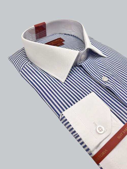 SUIT SARTORIA DARK BLUE STRIPED SHIRT 6055