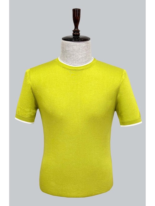 SUIT SARTORIA GREEN SHORT SLEEVE KNITWEAR T-SHIRT 9017