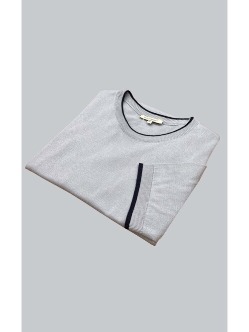 SUIT SARTORIA LIGHT GREY SHORT SLEEVE KNITWEAR T-SHIRT 9017