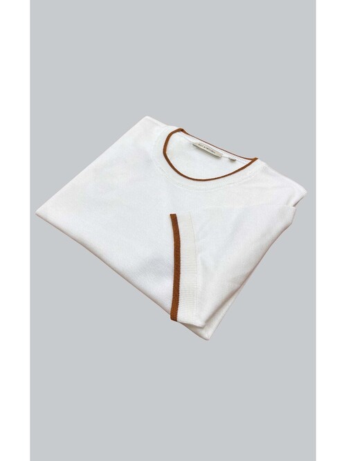 SUIT SARTORIA WHITE SHORT SLEEVE KNITWEAR T-SHIRT 9017