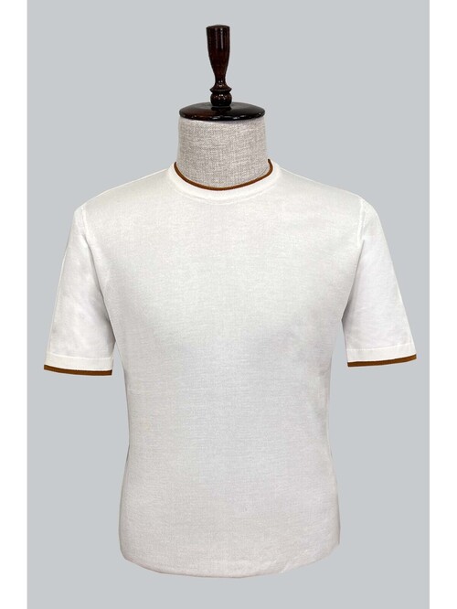 SUIT SARTORIA WHITE SHORT SLEEVE KNITWEAR T-SHIRT 9017