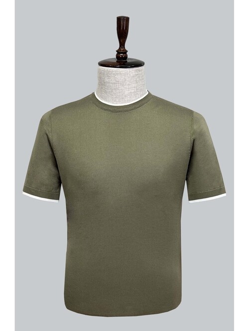 SUIT SARTORIA KHAKI SHORT SLEEVE KNITWEAR T-SHIRT 9017