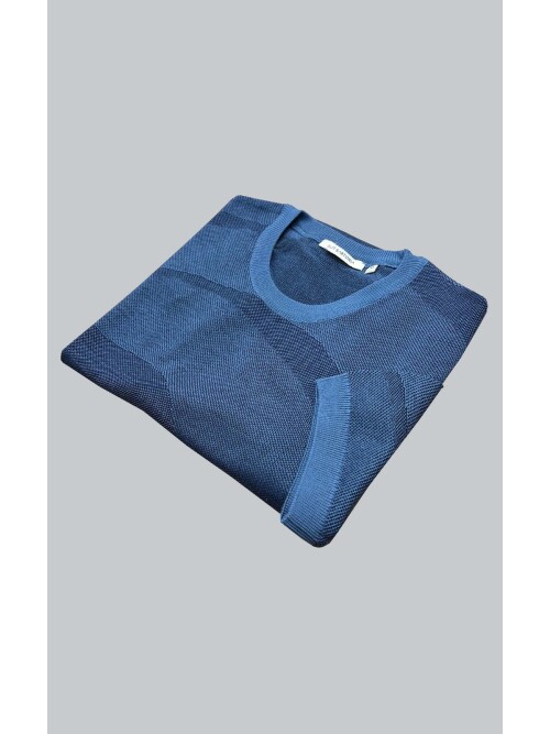 SUIT SARTORIA NAVY BLUE SHORT SLEEVE KNITWEAR T-SHIRT 9027