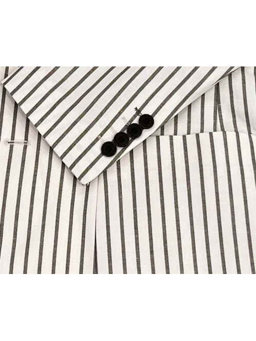 SUIT SARTORIA GREEN STRIPED LINEN JACKET 4351