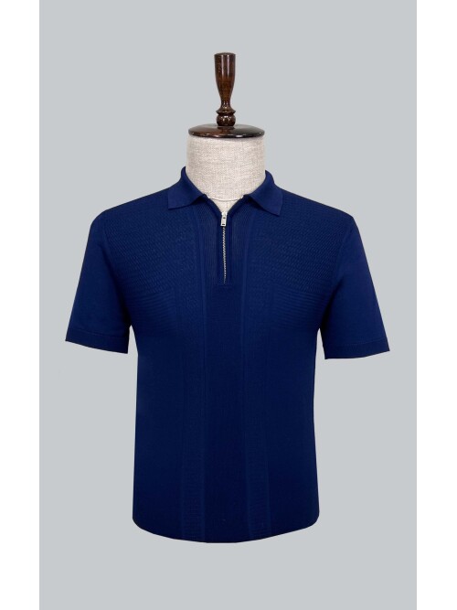 SUIT SARTORIA NAVY BLUE SHORT SLEEVE KNITWEAR T-SHIRT 9022