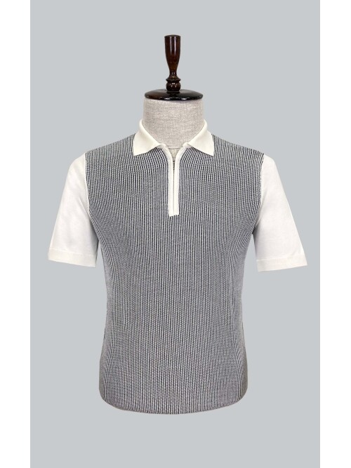 SUIT SARTORIA NAVY BLUE SHORT SLEEVE KNITWEAR T-SHIRT 9024