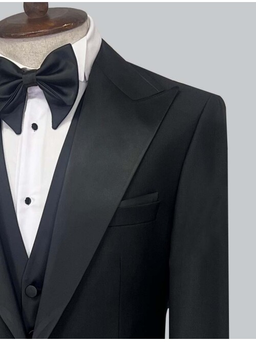 SUIT SARTORIA BLACK WOOL TUXEDO 5568
