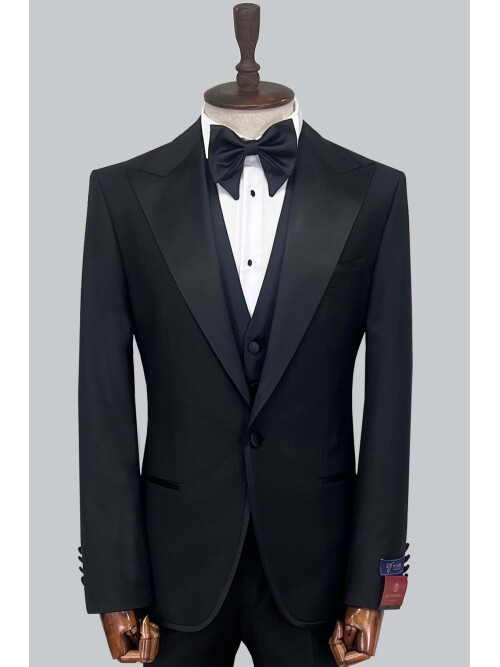 SUIT SARTORIA BLACK WOOL TUXEDO 5568