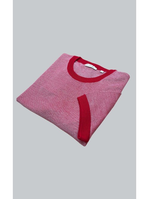 SUIT SARTORIA CLARET RED SHORT SLEEVE KNITWEAR T-SHIRT 9026