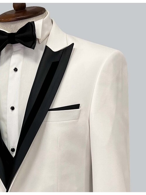SUIT SARTORIA REMOVABLE LAPEL WHITE TUXEDO 5065
