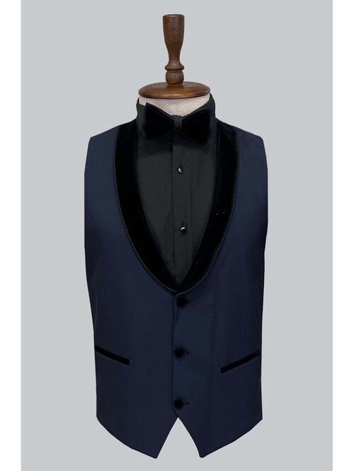 SUIT SARTORIA REMOVABLE LAPEL NAVY BLUE TUXEDO 5063