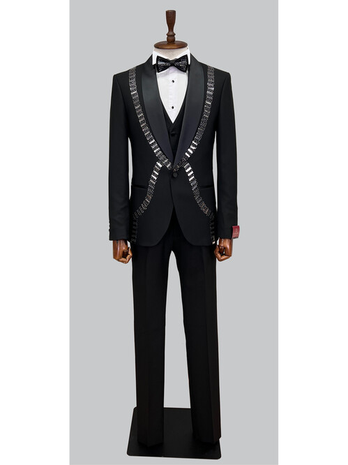 SUIT SARTORIA DAMATLIK SİYAH 5516