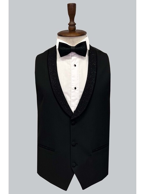 SUIT SARTORIA ÇIKMA YAKA SİYAH DAMATLIK 5063