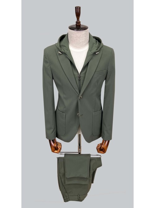 SUIT SARTORIA ÇIKMA YAKA KAPÜŞONLU YEŞİL PERFORMANS TAKIM 2630