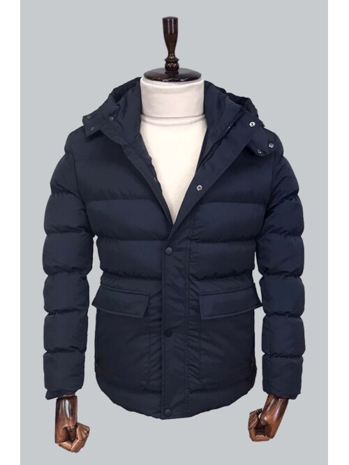 LACİVERT KAPİŞONLU MONT 8092