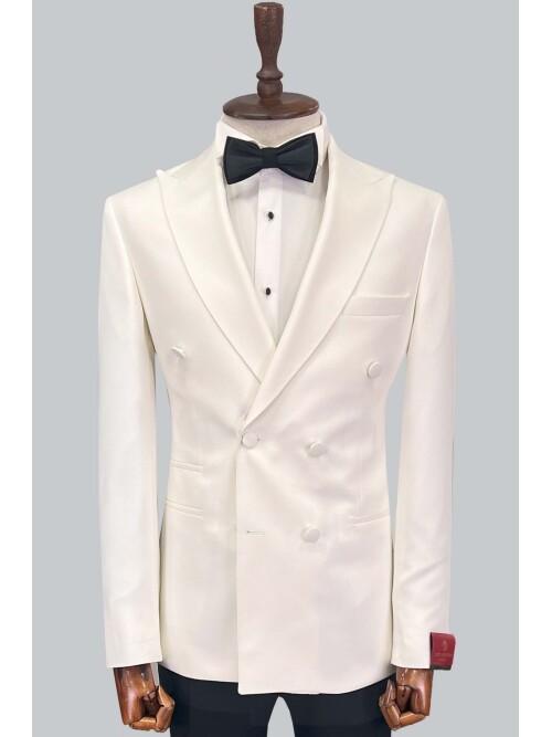 SUIT SARTORIA WHITE DOUBLE BREASTED TUXEDO 5613