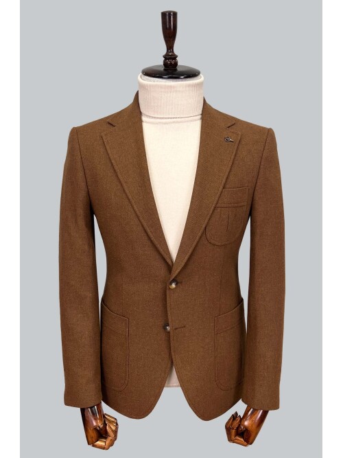 SUIT SARTORIA BROWN WOOL JACKET 4408