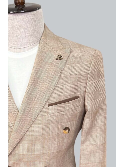 SUIT SARTORIA BROWN LINEN SUIT 2617