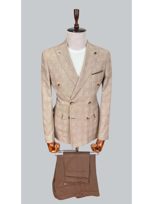 SUIT SARTORIA BROWN LINEN SUIT 2617