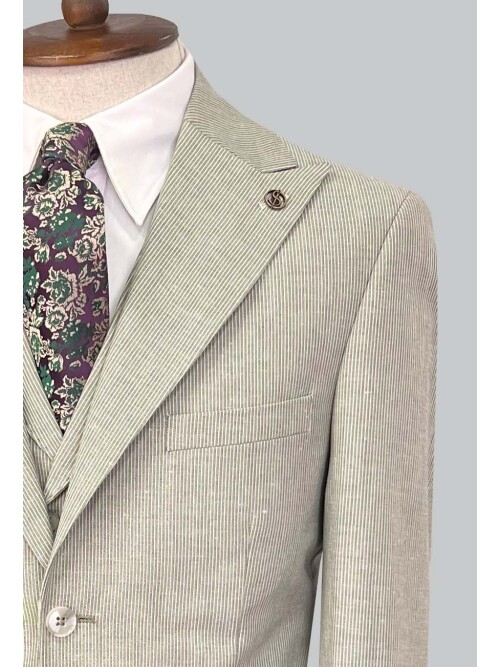 SUIT SARTORIA YEŞİL KETEN TAKIM ELBİSE 2675