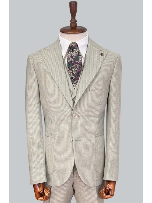 SUIT SARTORIA YEŞİL KETEN TAKIM ELBİSE 2675