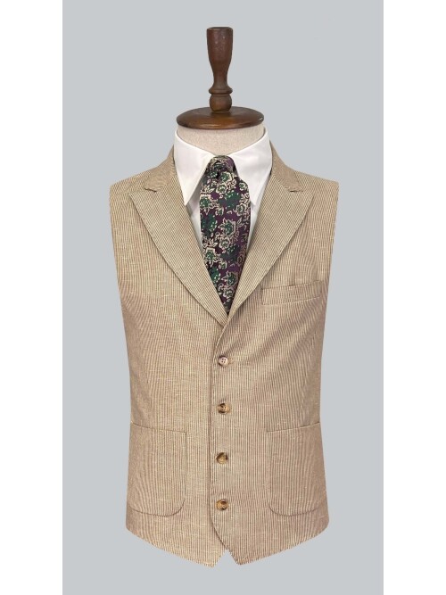 SUIT SARTORIA LIGHT BROWN LINEN SUIT 2675