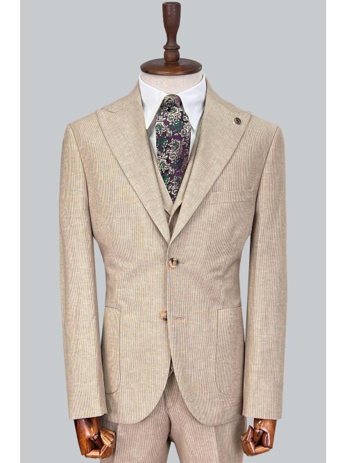SUIT SARTORIA LIGHT BROWN LINEN SUIT 2675