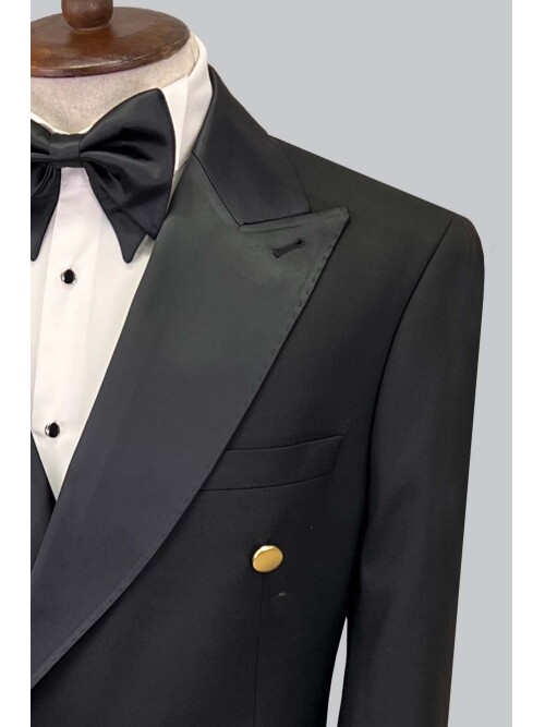 SUIT SARTORIA BLACK DOUBLE BREASTED TUXEDO 5600