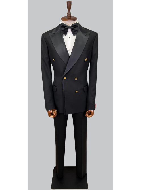 SUIT SARTORIA BLACK DOUBLE BREASTED TUXEDO 5600