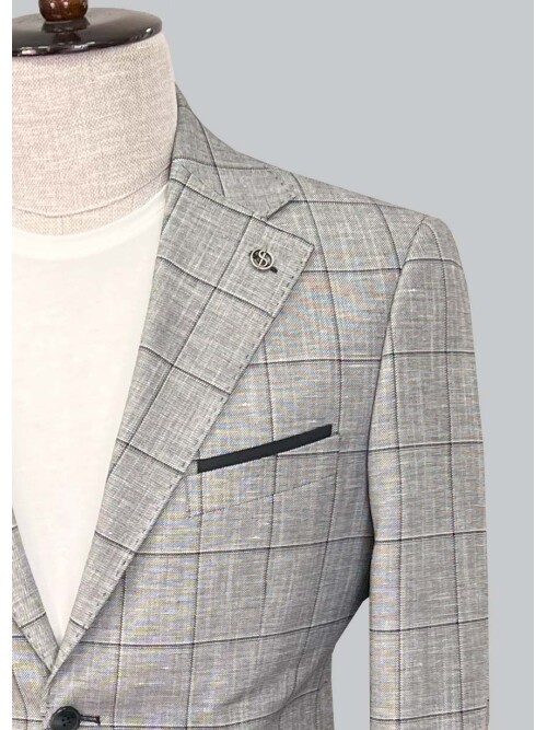 SUIT SARTORIA BLACK LINEN SUIT 2616