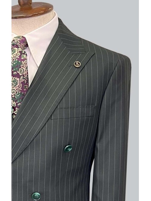 SUIT SARTORIA GREEN DOUBLE BREASTED SUIT 2727