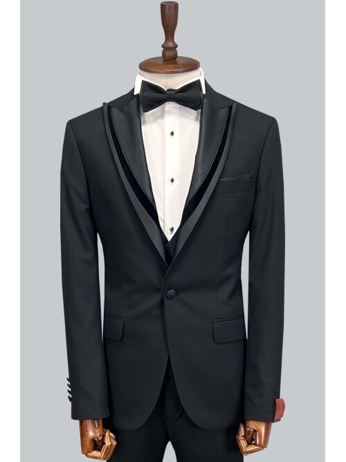 SUIT SARTORIA BLACK TUXEDO 5071