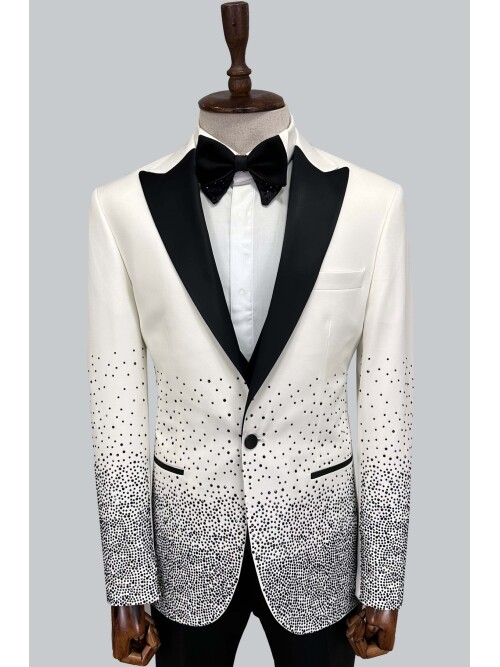 SUIT SARTORIA PEAK LAPEL WHITE TUXEDO 5699