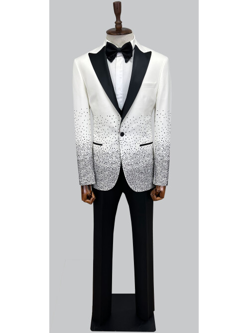 SUIT SARTORIA PEAK LAPEL WHITE TUXEDO 5699