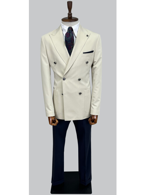 SUIT SARTORIA BEIGE COMBINED DOUBLE BREASTED SUIT 2001/22
