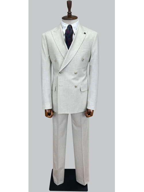 SUIT SARTORIA BEIGE DOUBLE BREASTED SUIT 2001/16
