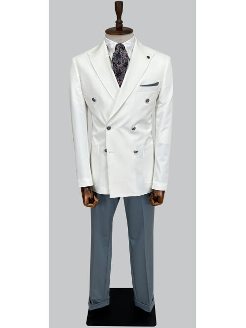 SUIT SARTORIA WHITE COMBINED DOUBLE BREASTED SUIT 2001/22