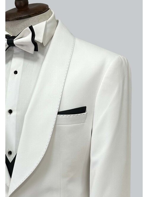 SUIT SARTORIA BEYAZ ŞAL YAKA DAMATLIK 5694