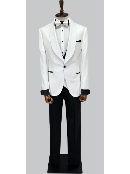 SUIT SARTORIA BEYAZ ŞAL YAKA DAMATLIK 5694