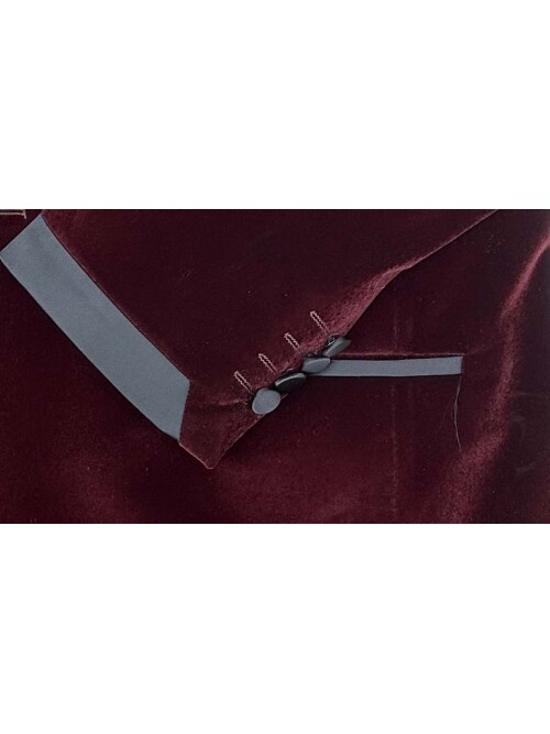 SUIT SARTORIA BURGUNDY VELVET TUXEDO 5663