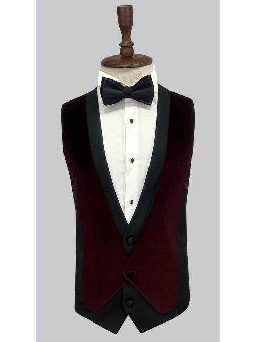 SUIT SARTORIA BURGUNDY VELVET TUXEDO 5663