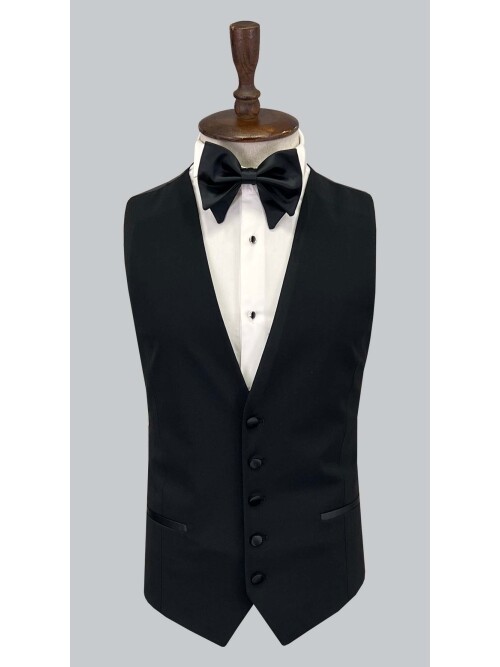 SUIT SARTORIA REMOVABLE LAPEL BLACK TUXEDO 5626