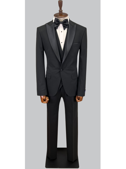 SUIT SARTORIA REMOVABLE LAPEL BLACK TUXEDO 5626