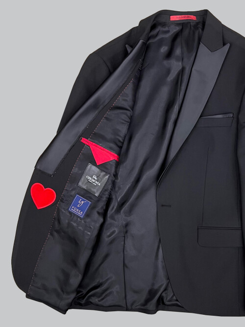 SUIT SARTORIA REMOVABLE LAPEL BLACK TUXEDO 5626
