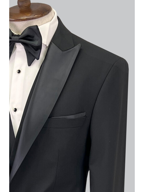 SUIT SARTORIA REMOVABLE LAPEL BLACK TUXEDO 5626
