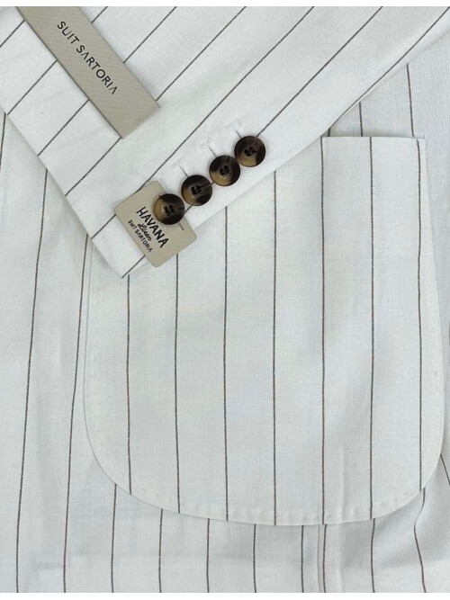 SUIT SARTORIA ÇİZGİLİ BEYAZ KETEN CEKET 4599