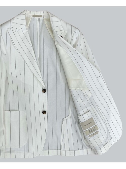 SUIT SARTORIA ÇİZGİLİ BEYAZ KETEN CEKET 4599